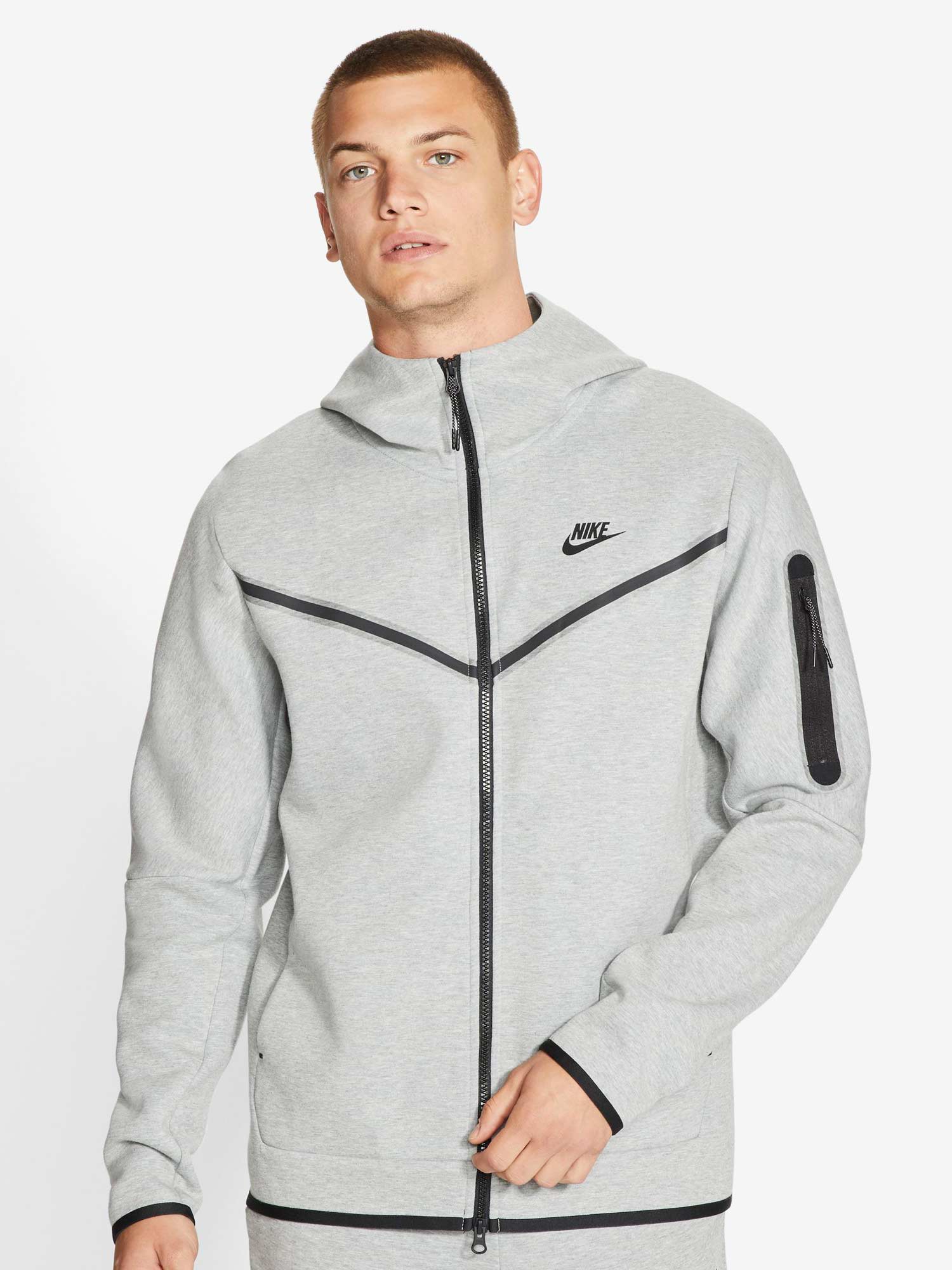 NIKE Суитшърт M NSW TCH FLC HOODIE FZ WR