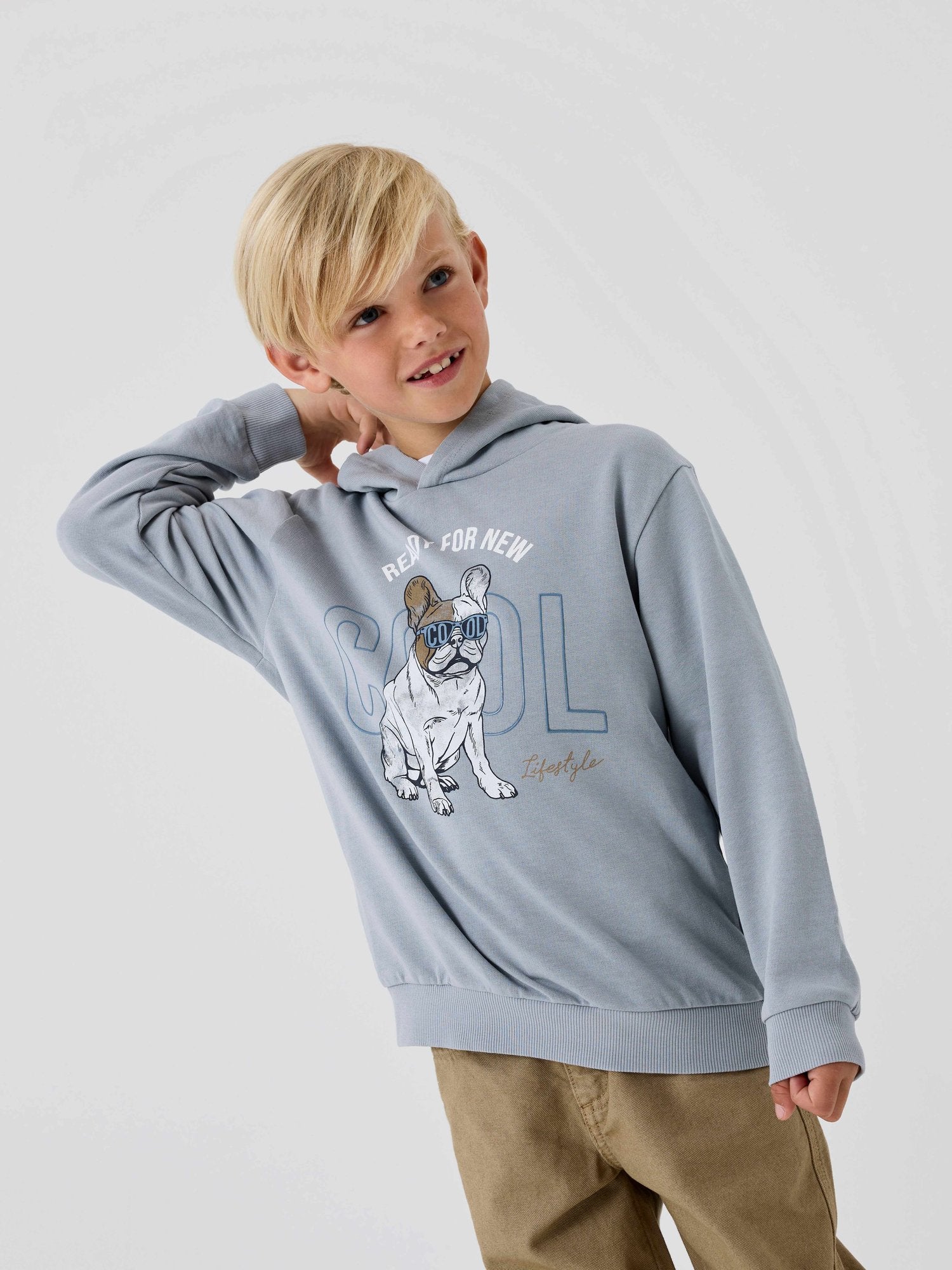 NAME IT Суитшърт NKMBEDOG LS NREG SWEAT WH UNB