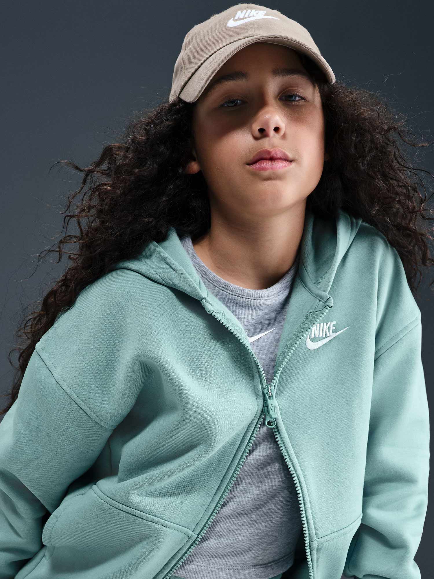NIKE Суитшърт G NSW CLUB FLC OVRSZD FZ LBR