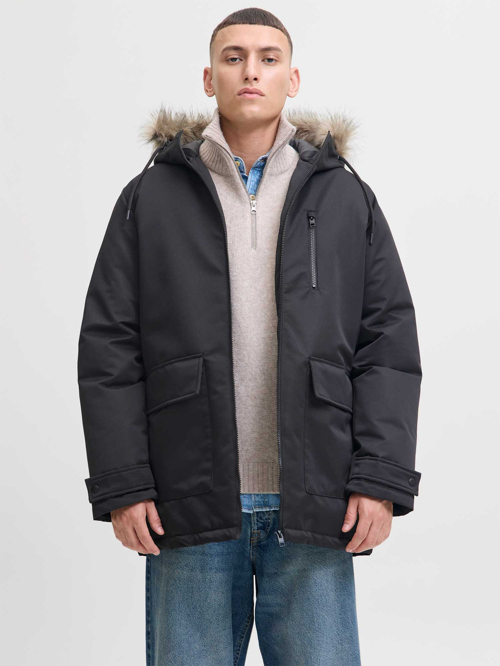 JACK & JONES Яке JJCHARLIE DETACHABLE FAUX FUR PARKA