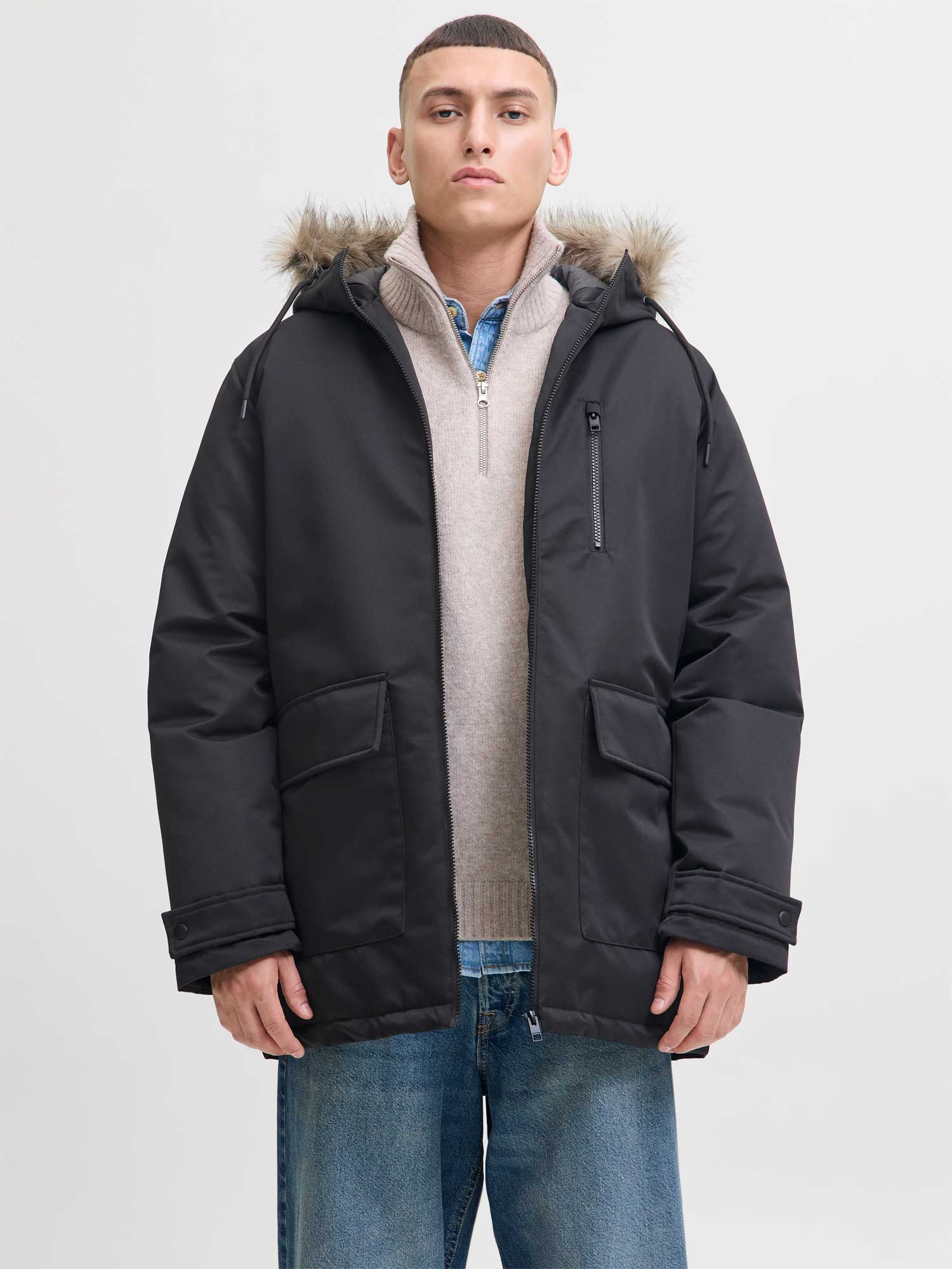 JACK & JONES Яке JJCHARLIE DETACHABLE FAUX FUR PARKA