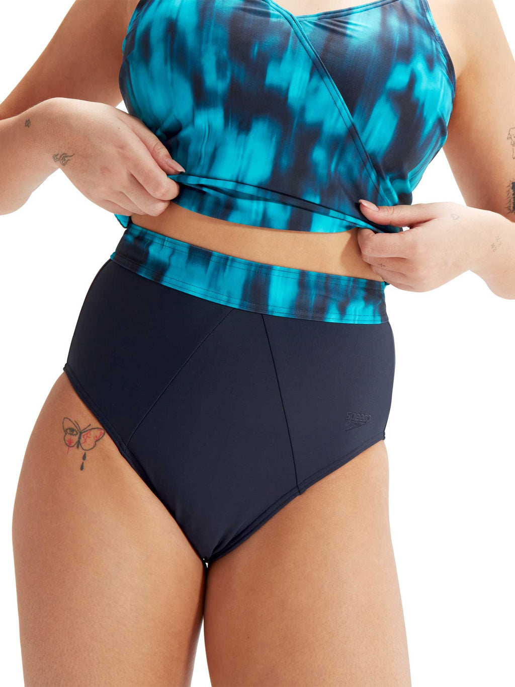 SPEEDO Цял бански WOMENS SHAPING CONTOURECLIPSE PRINTED