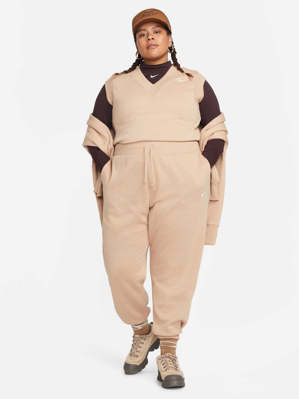 NIKE Спортно долнище W PHNX FLC HR OS