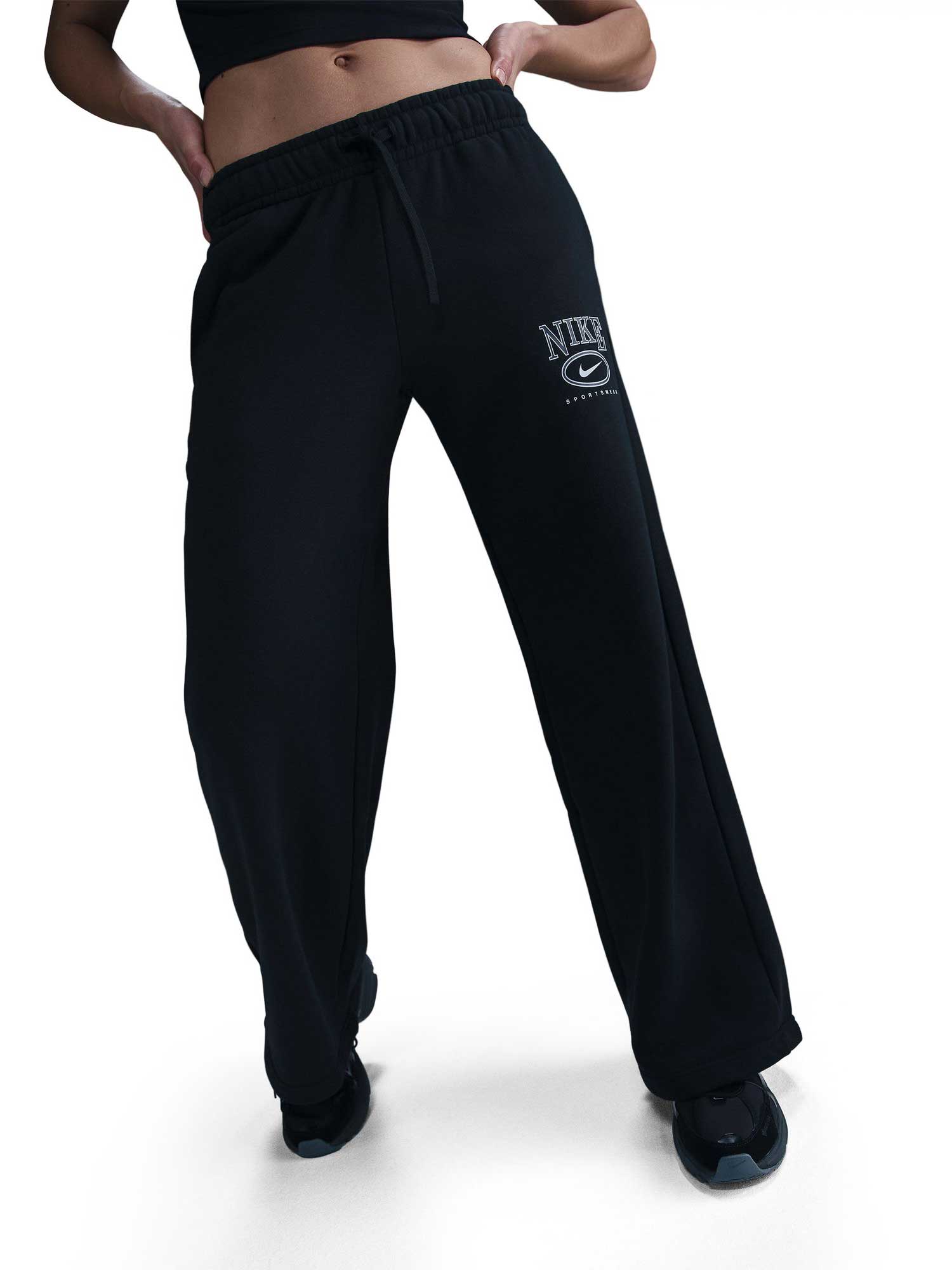 NIKE Спортно долнище W NSW CLUB FLC MR GX WIDE PNT