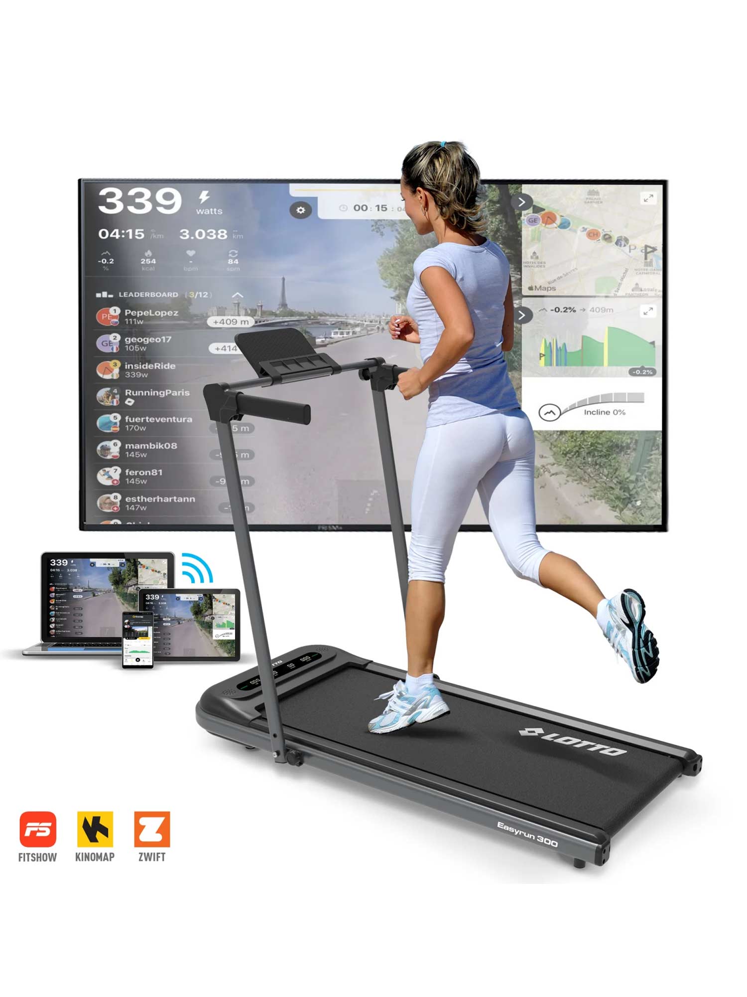 LOTTO FITNESS Smart Бягаща пътека EASYRUN 300 10 км / 1.00 HP