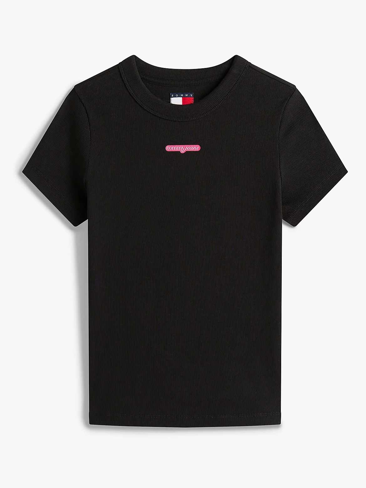 TOMMY JEANS Тениска TJW SLIM SCRIPT LABEL SS TEE E