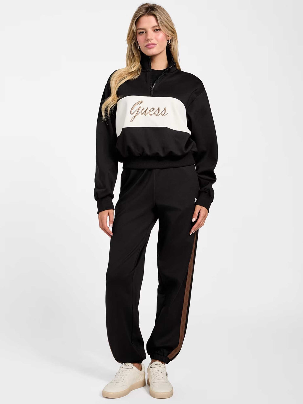 GUESS Блуза FABIA HALF-ZIP SWEAT