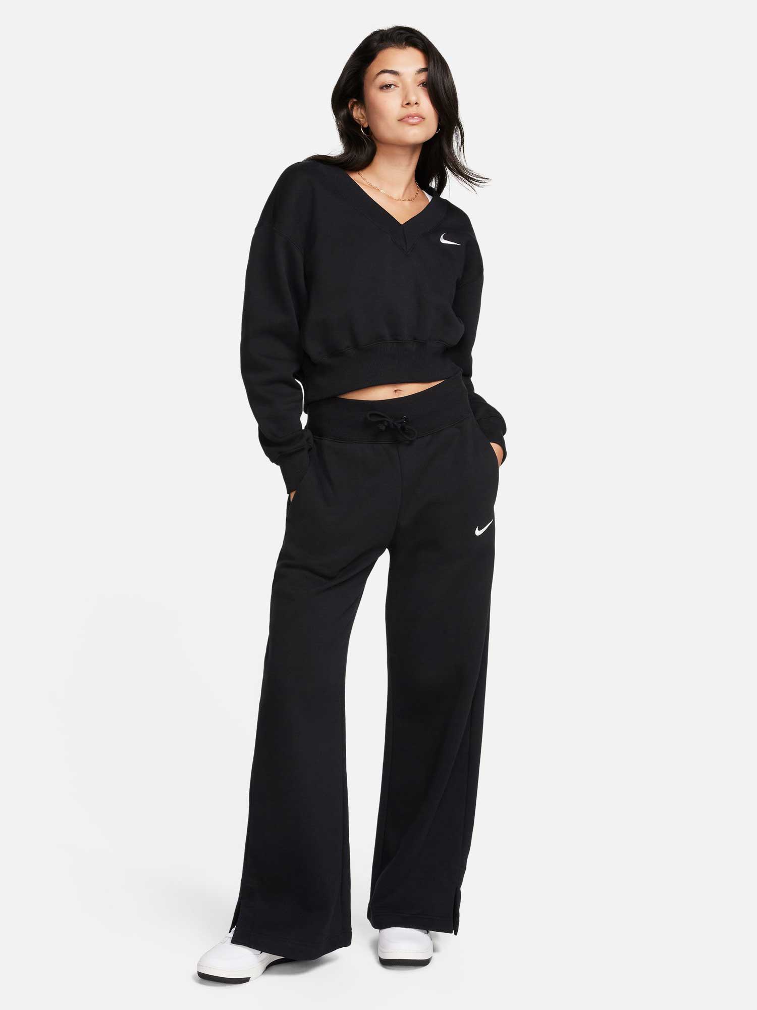 NIKE Блуза W NSW PHNX FLC CROP VNECK