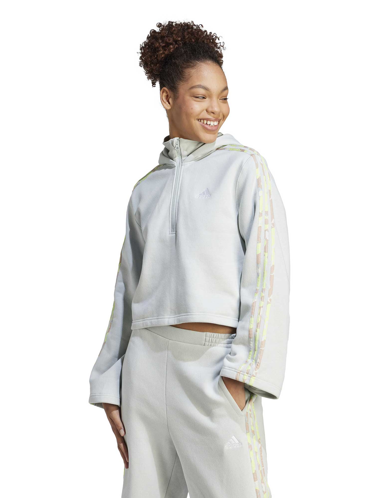 ADIDAS SPORTSWEAR Суитшърт Floral Graphic 3-Stripes Fleece Hoodie