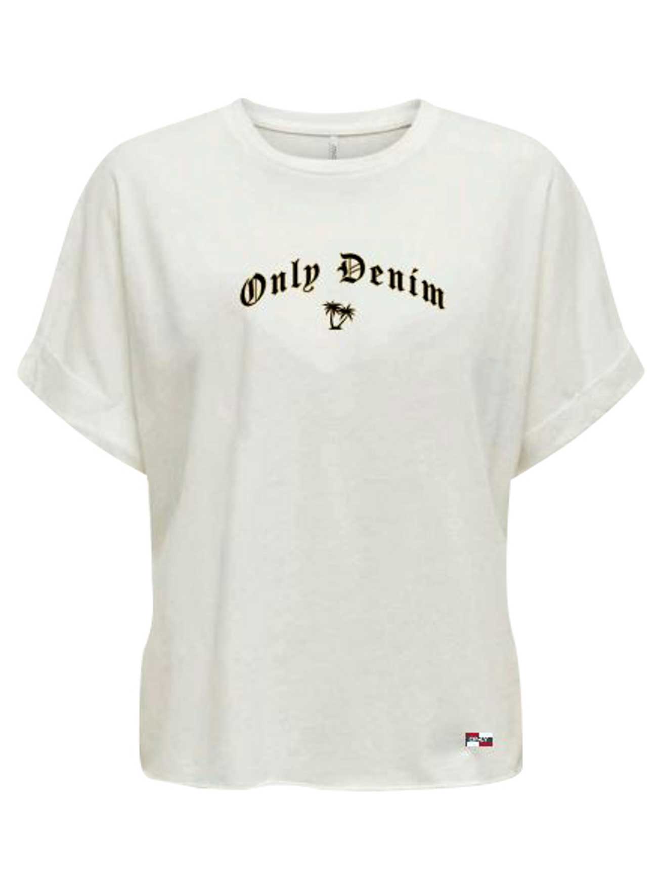 ONLY Тениска ONLPAMELA S/S FOLD UP TEE CS JRS