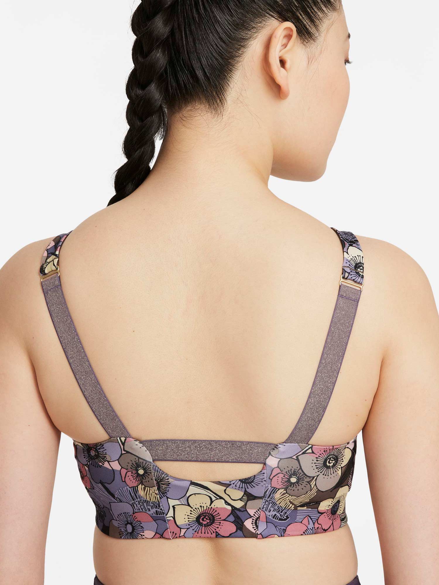 NIKE Спортен сутиен SWSH FEMME AOP