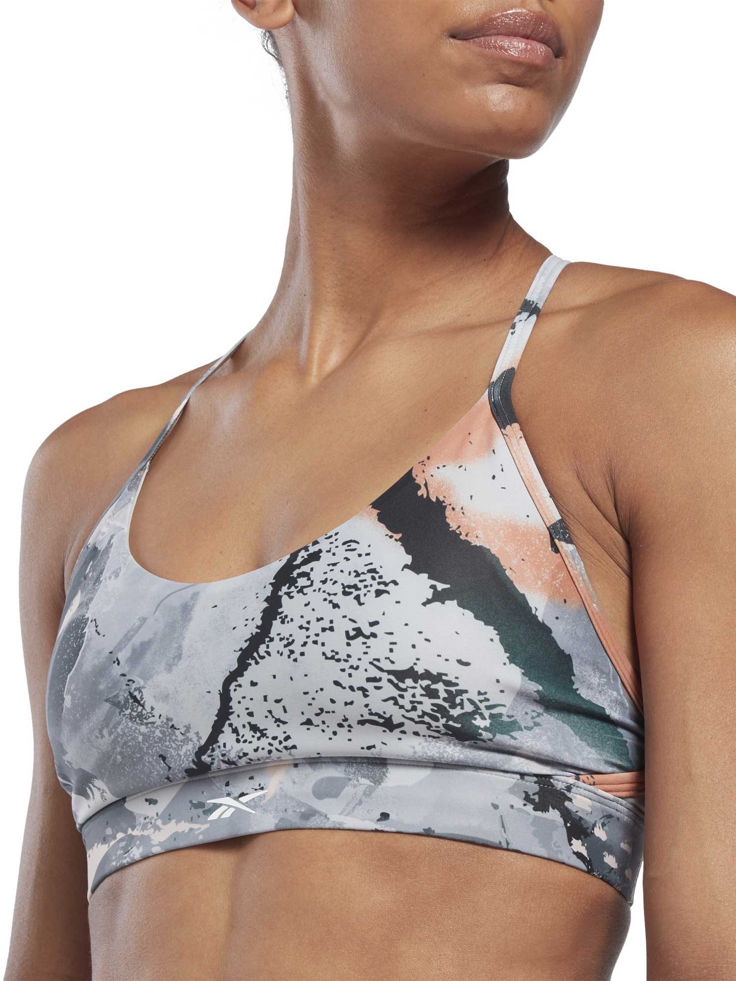REEBOK Спортен сутиен Lux Strappy Allover Print Bold Bra