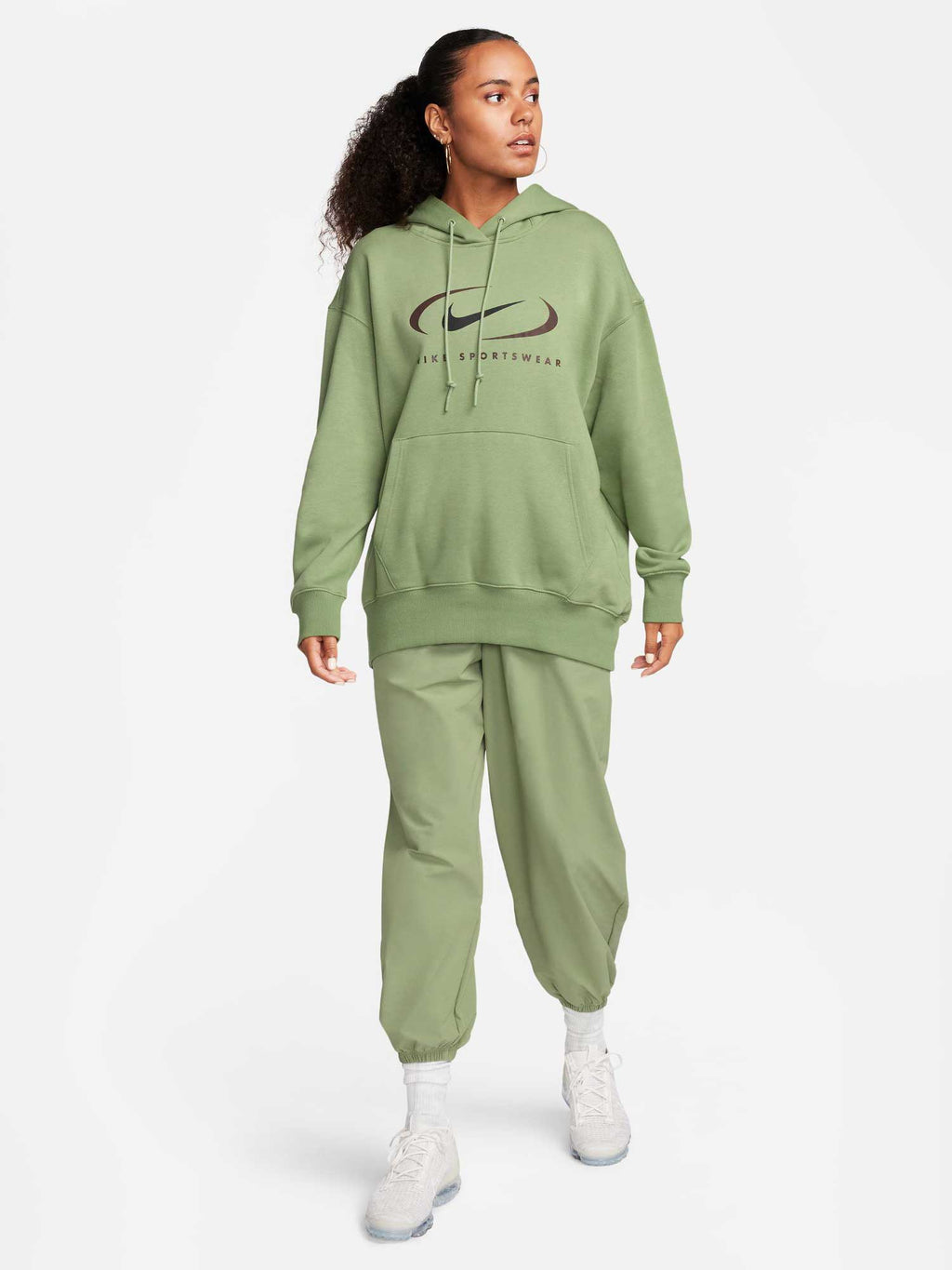 NIKE Суитшърт W NSW FLC OS PO HDY SWSH