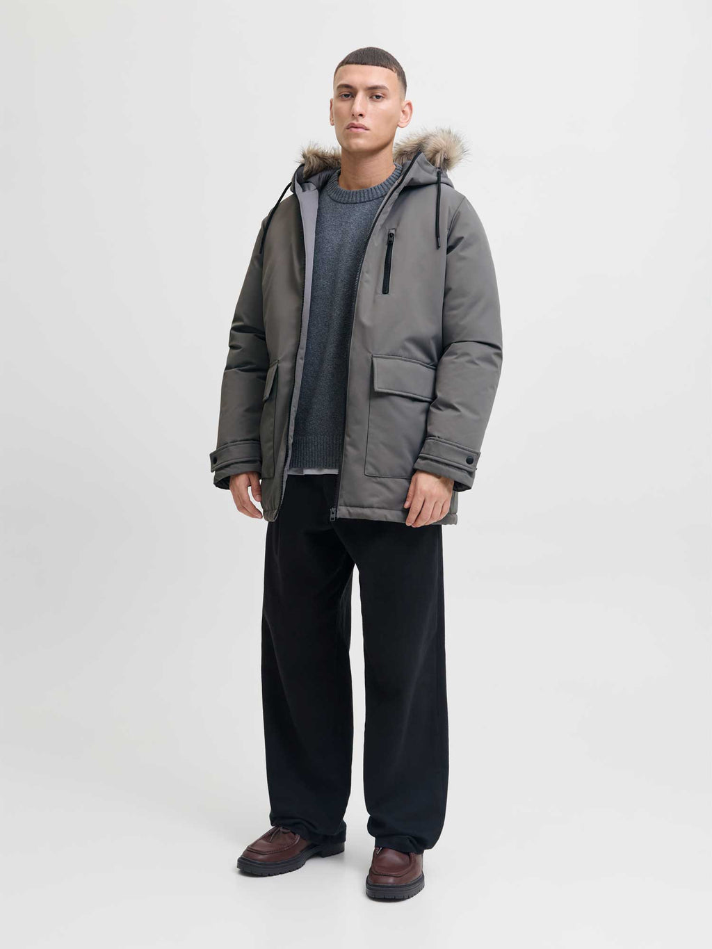 JACK & JONES Яке JJCHARLIE DETACHABLE FAUX FUR PARKA