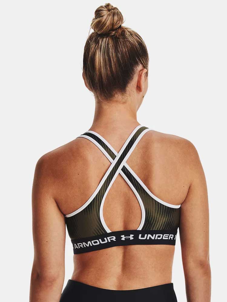 UNDER ARMOUR Спортен сутиен Crossback Mid Print