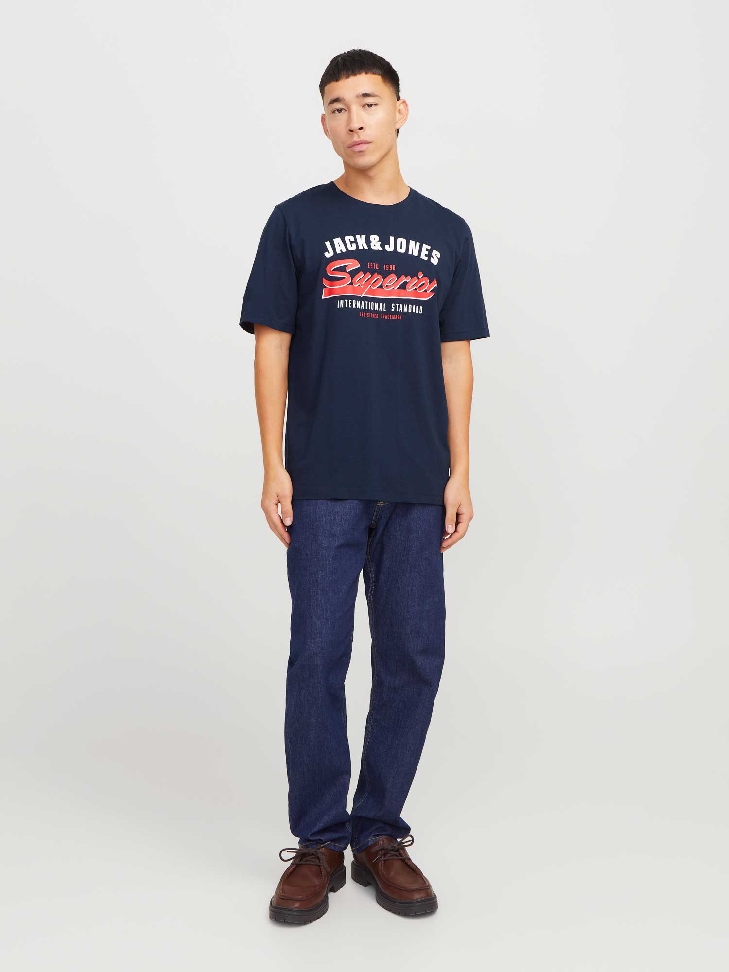 JACK & JONES Тениска JJELOGO TEE SS O-NECK 2 COL SS25 SN