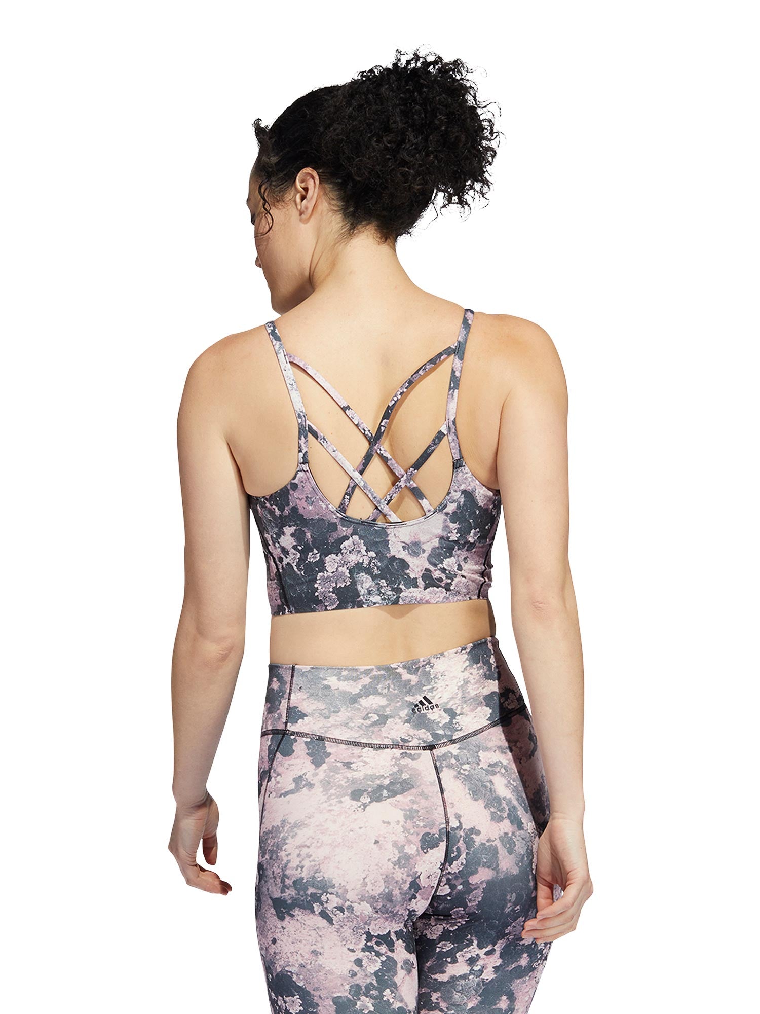ADIDAS PERFORMANCE Спортен сутиен Yoga Light Support Long Line AOP