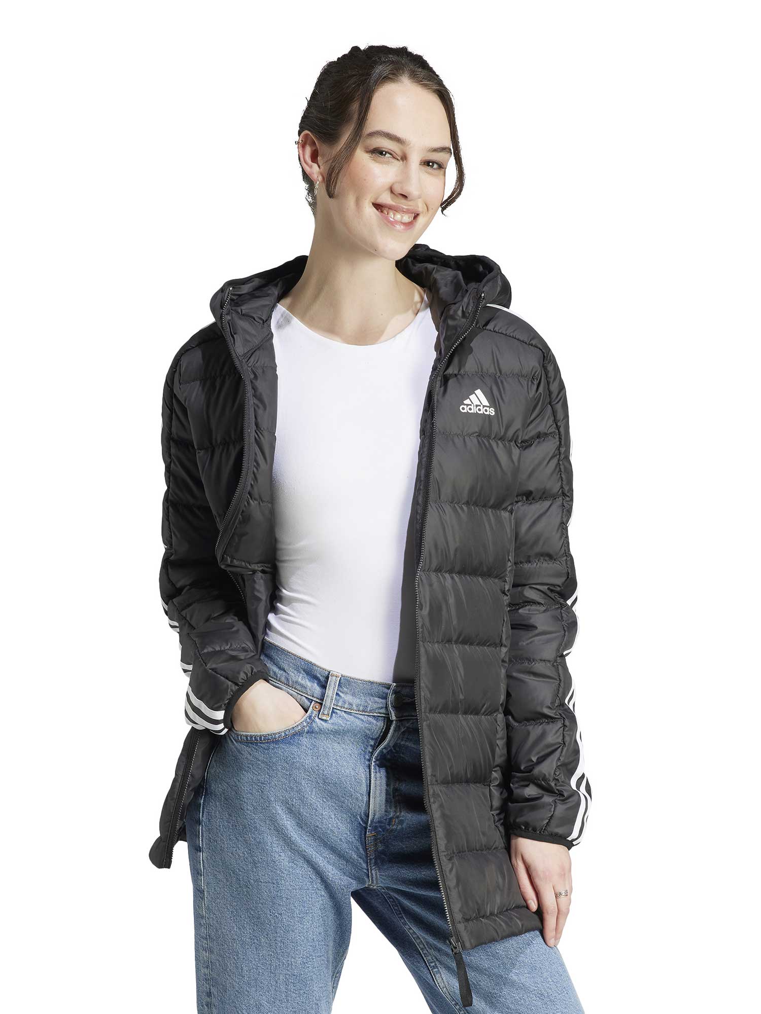 ADIDAS SPORTSWEAR Яке Essentials 3-Stripes Light Down Hooded Parka