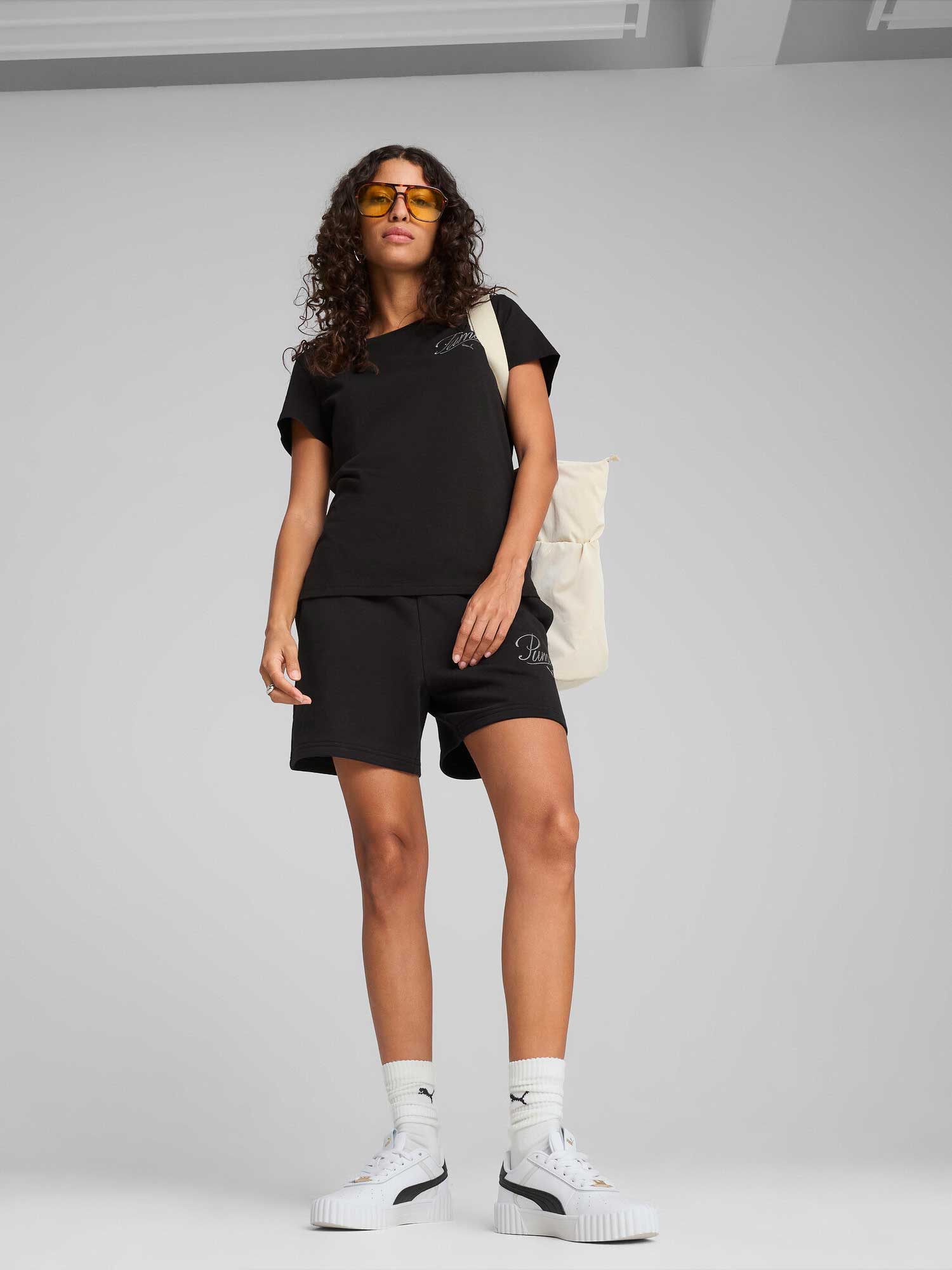 PUMA Къси панталони ESS SCRIPT High-Waist Shorts 5