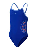 SPEEDO Цял бански GIRLS PLASTISOL PLACEMENT MUSCLEBACK