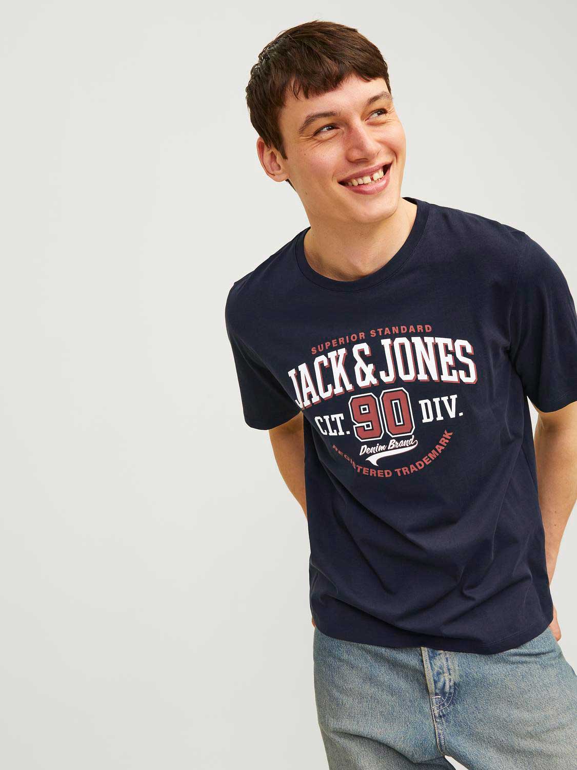 JACK & JONES Тениска JJELOGO TEE SS O-NECK 2 COL AW24 SN