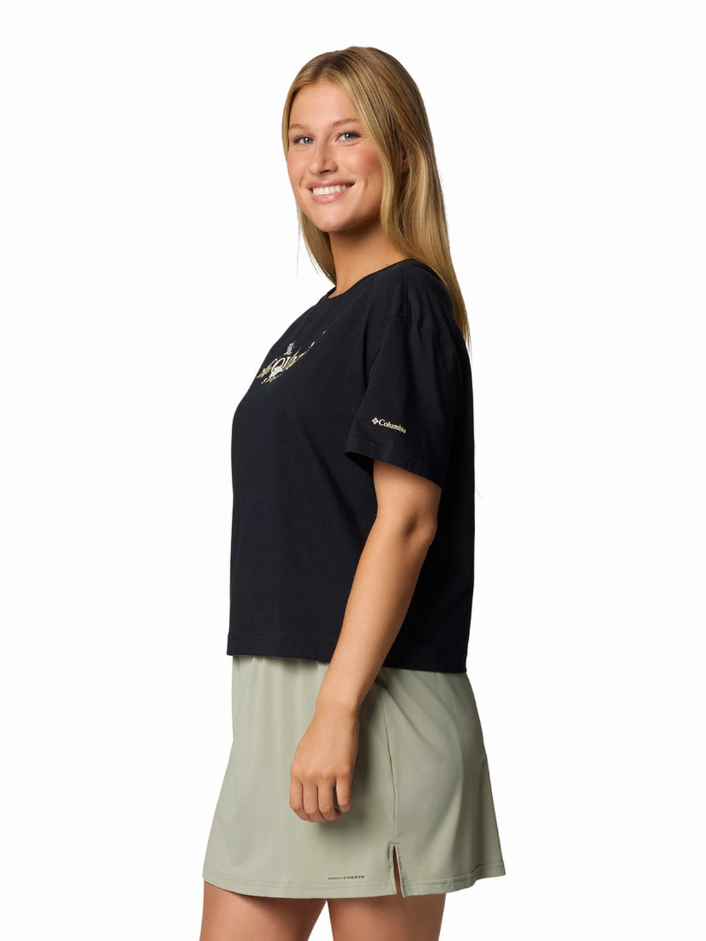 COLUMBIA Тениска Rolling Bend Graphic Relaxed Crop SS