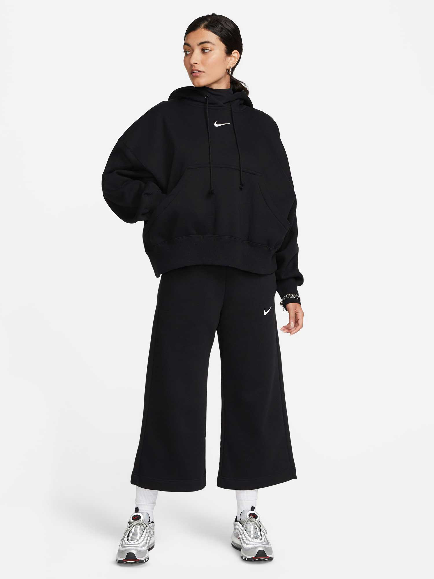 NIKE Спортно долнище W NSW PHNX FLC HR CROP SWTP