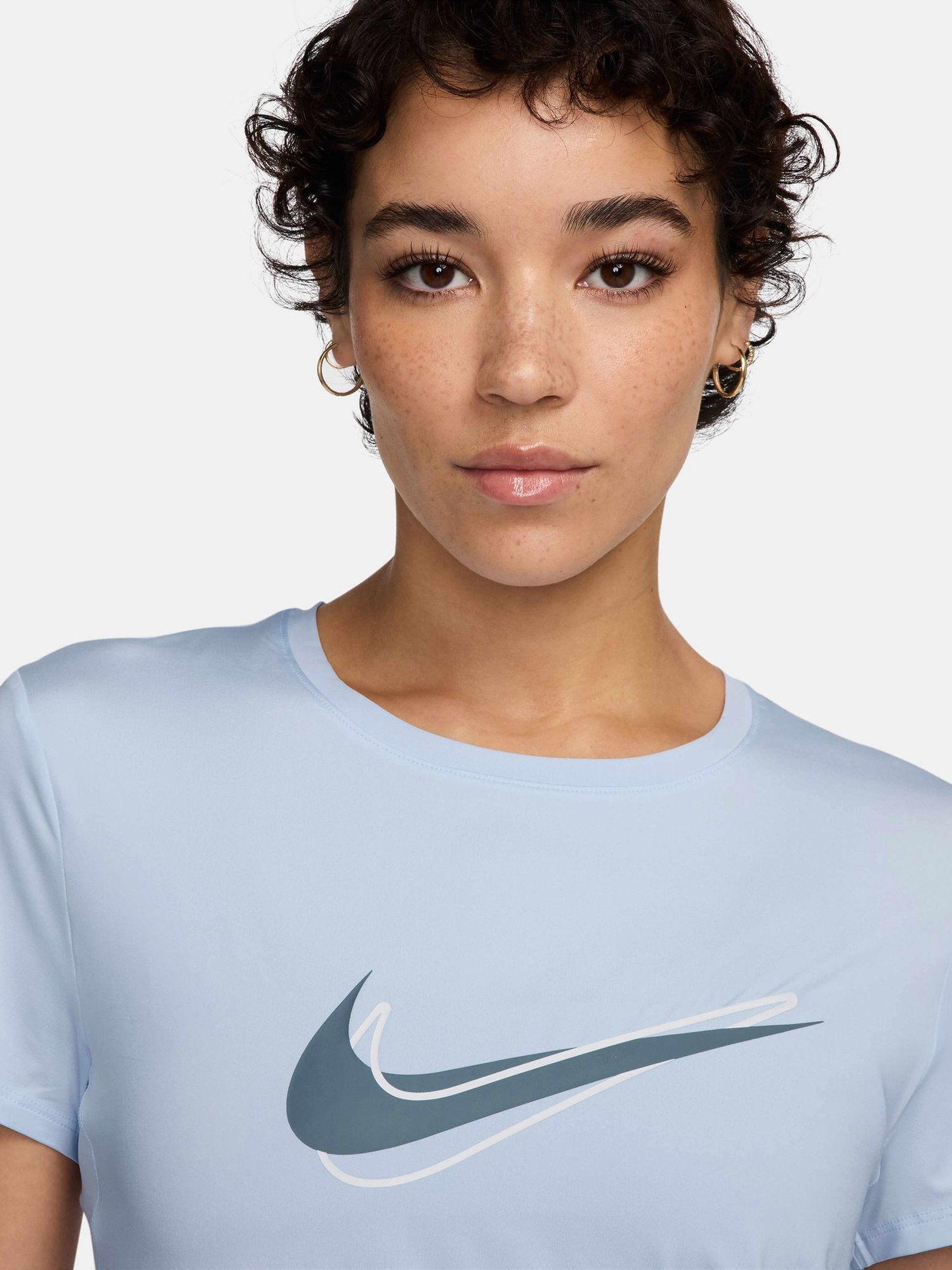 NIKE Тениска W NK ONE SWSH HBR DF SS TOP