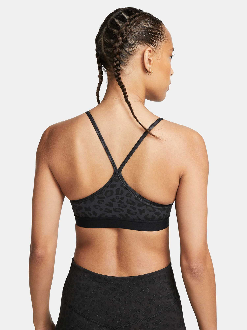 NIKE Спортен сутиен W DF INDY V-NECK LPRD BRA