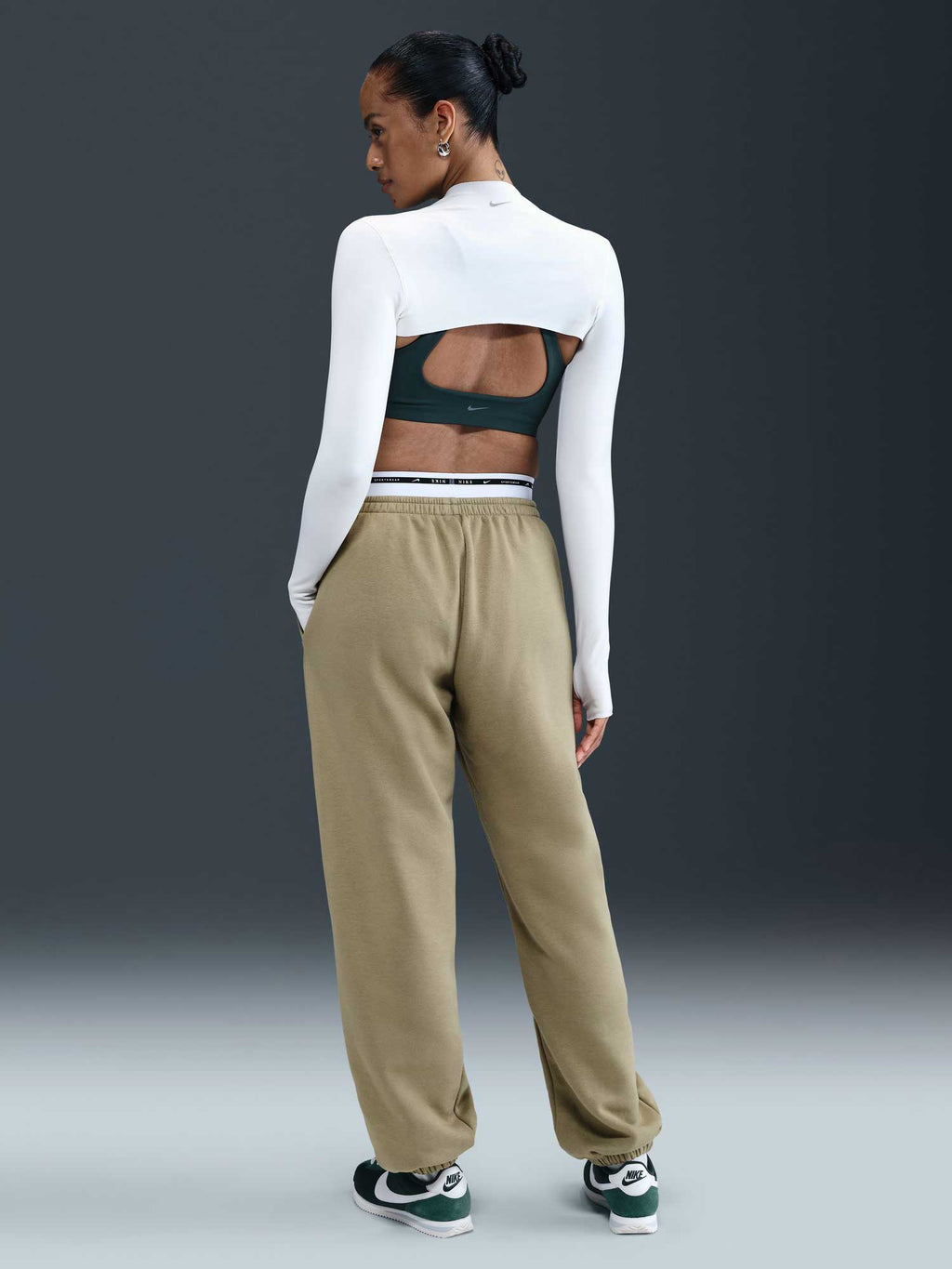 NIKE Спортно долнище W NSW PHNX FLC HR PANT GLS