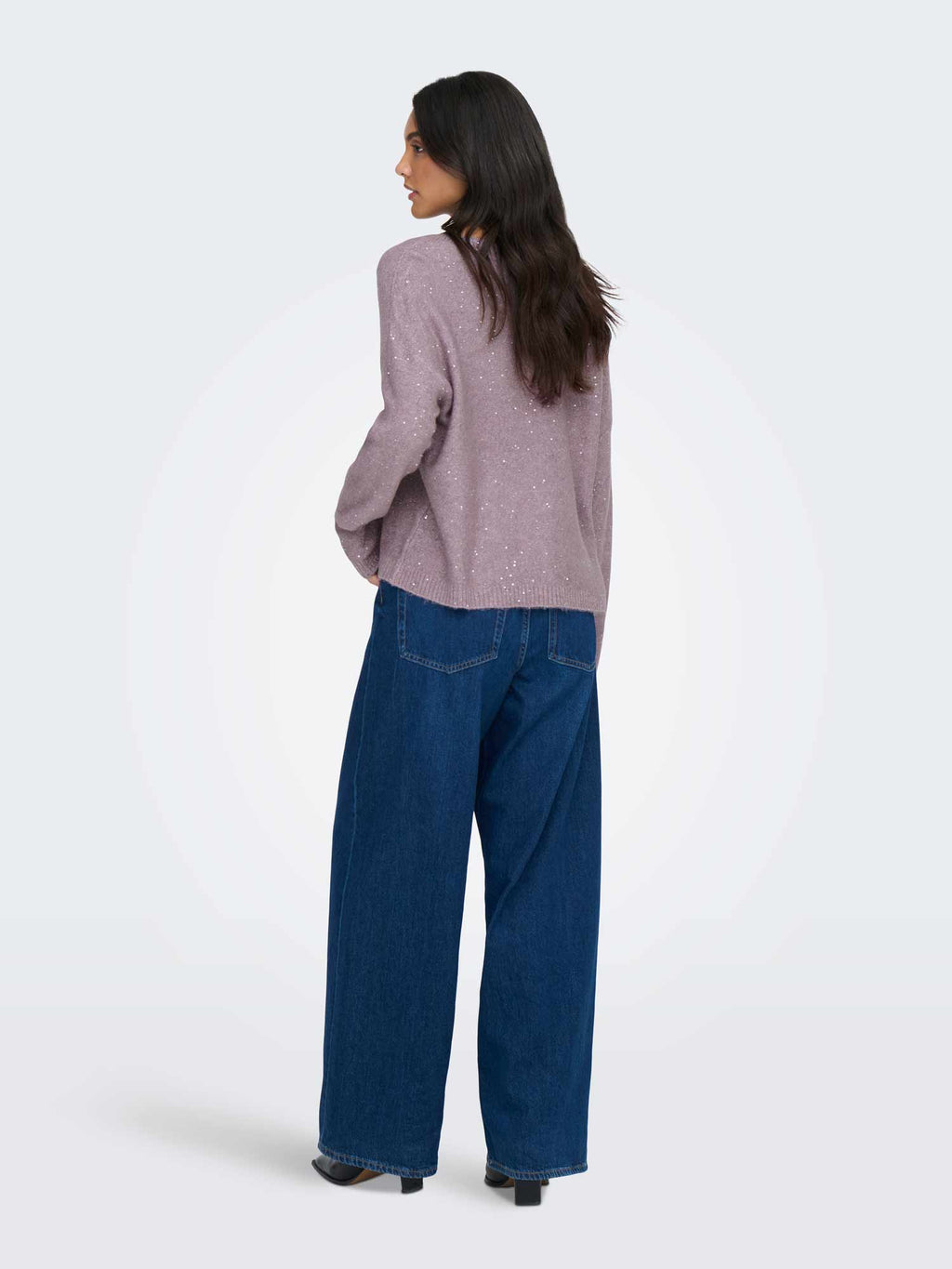 ONLY Пуловер ONLARIZONA LS SEQUINS V-NECK PUL KNT