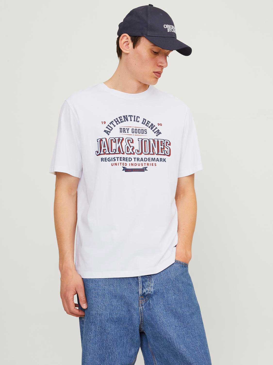 JACK & JONES Тениска JJELOGO TEE SS O-NECK 2 COL AW24 SN