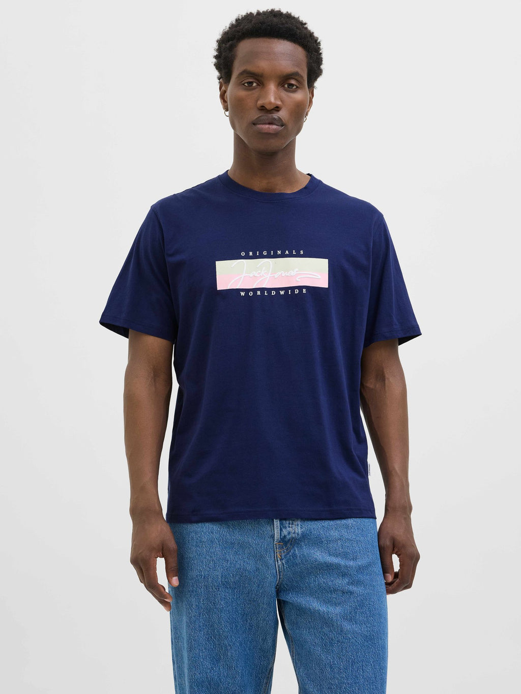 JACK & JONES Тениска JORFREDERIKSBERG BOX SCRIPT TEE SS CN LN