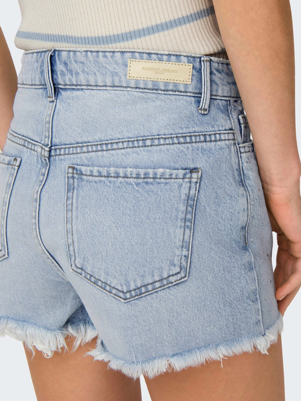 ONLY Къси панталони ONLPACY HW RHINESTONE DNMSHORTS AZG