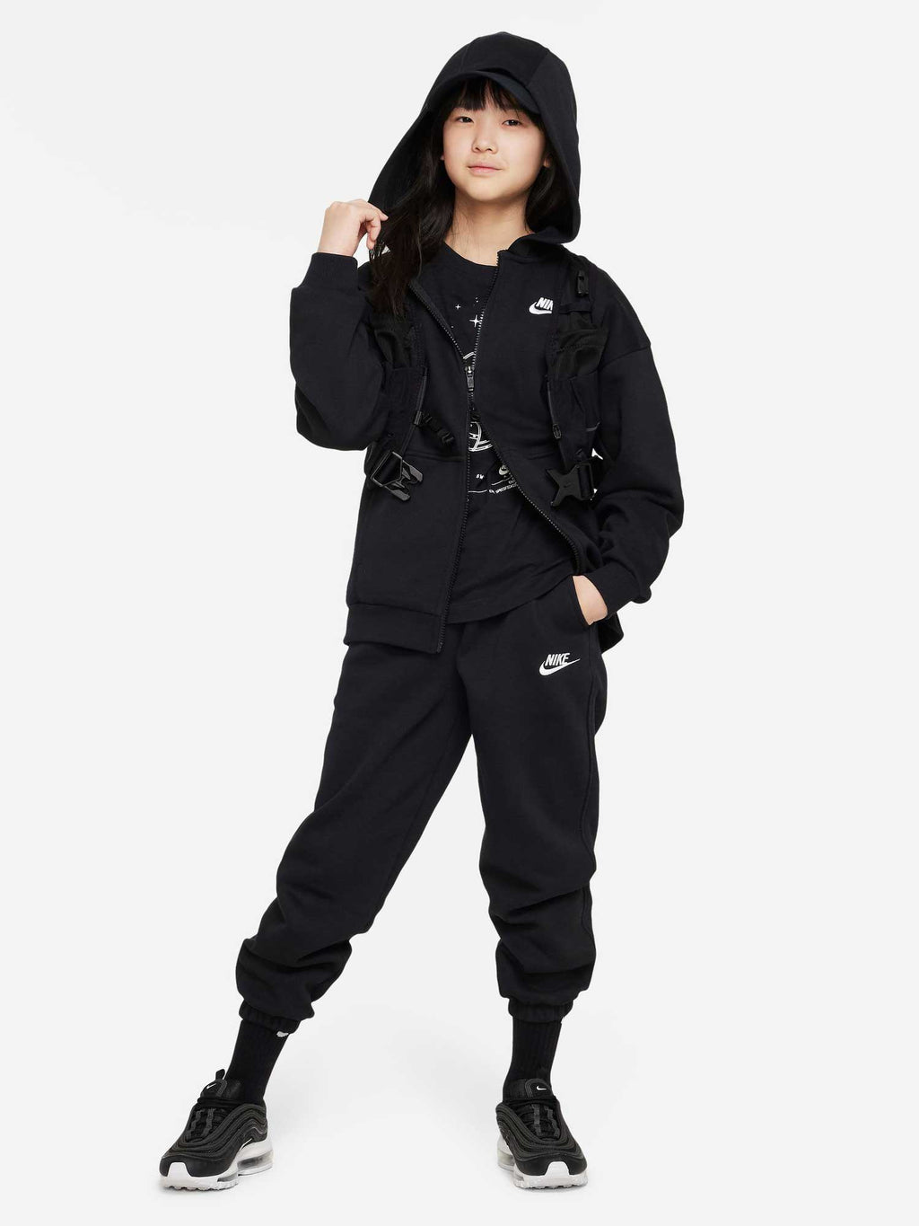 NIKE Суитшърт G NSW CLUB FLC OVRSZD FZ LBR