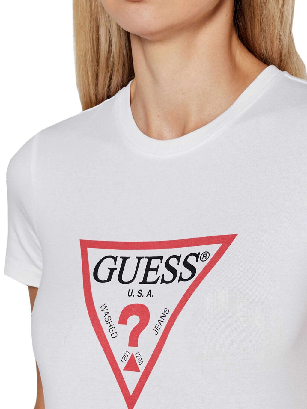 GUESS JEANS Тениска GJ SS CN SLIM ICONIC TEE