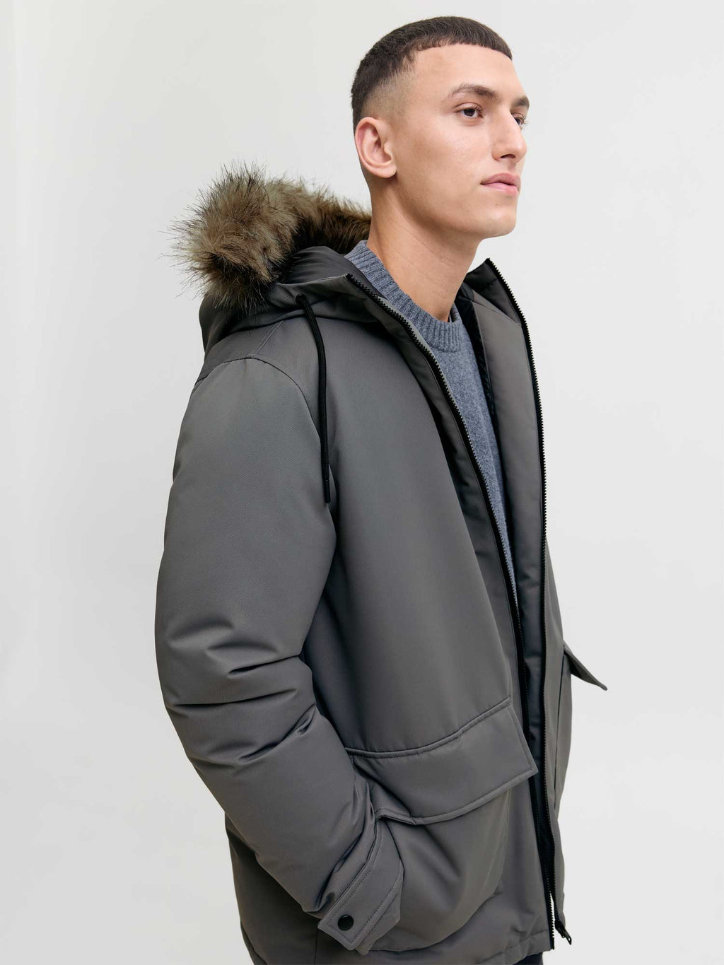 JACK & JONES Яке JJCHARLIE DETACHABLE FAUX FUR PARKA