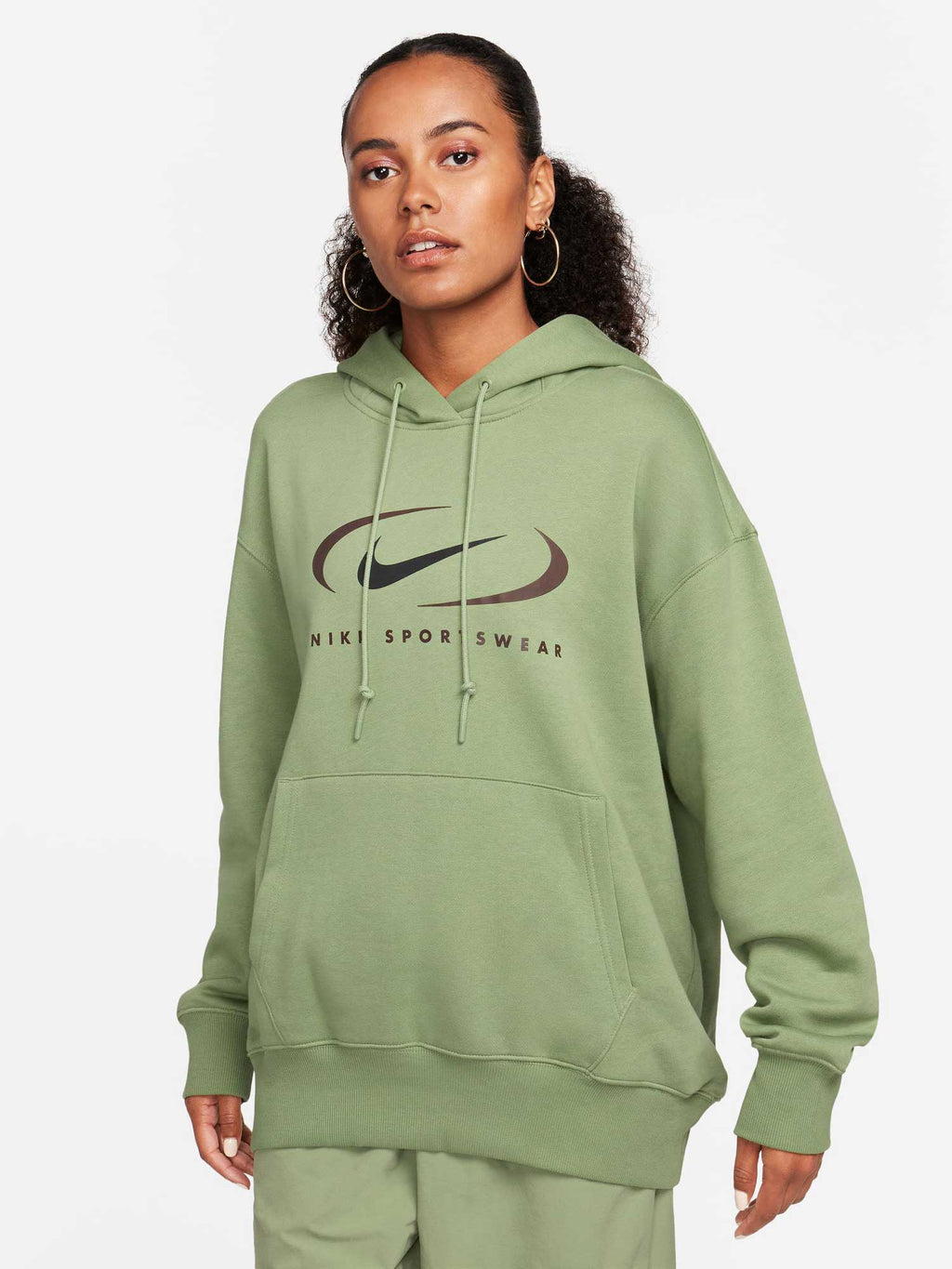 NIKE Суитшърт W NSW FLC OS PO HDY SWSH