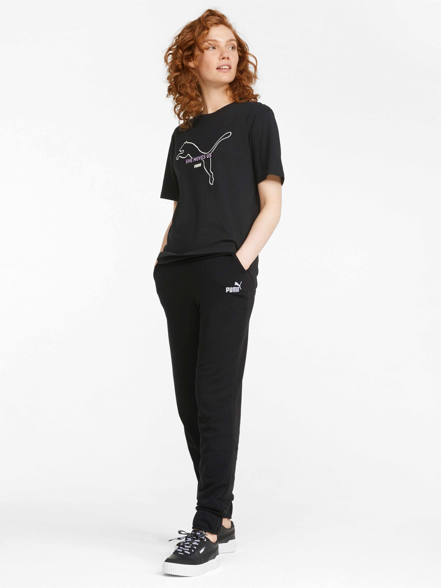 PUMA Спортно долнище ESS+ Embroidery High-Waist