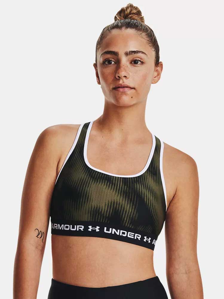 UNDER ARMOUR Спортен сутиен Crossback Mid Print