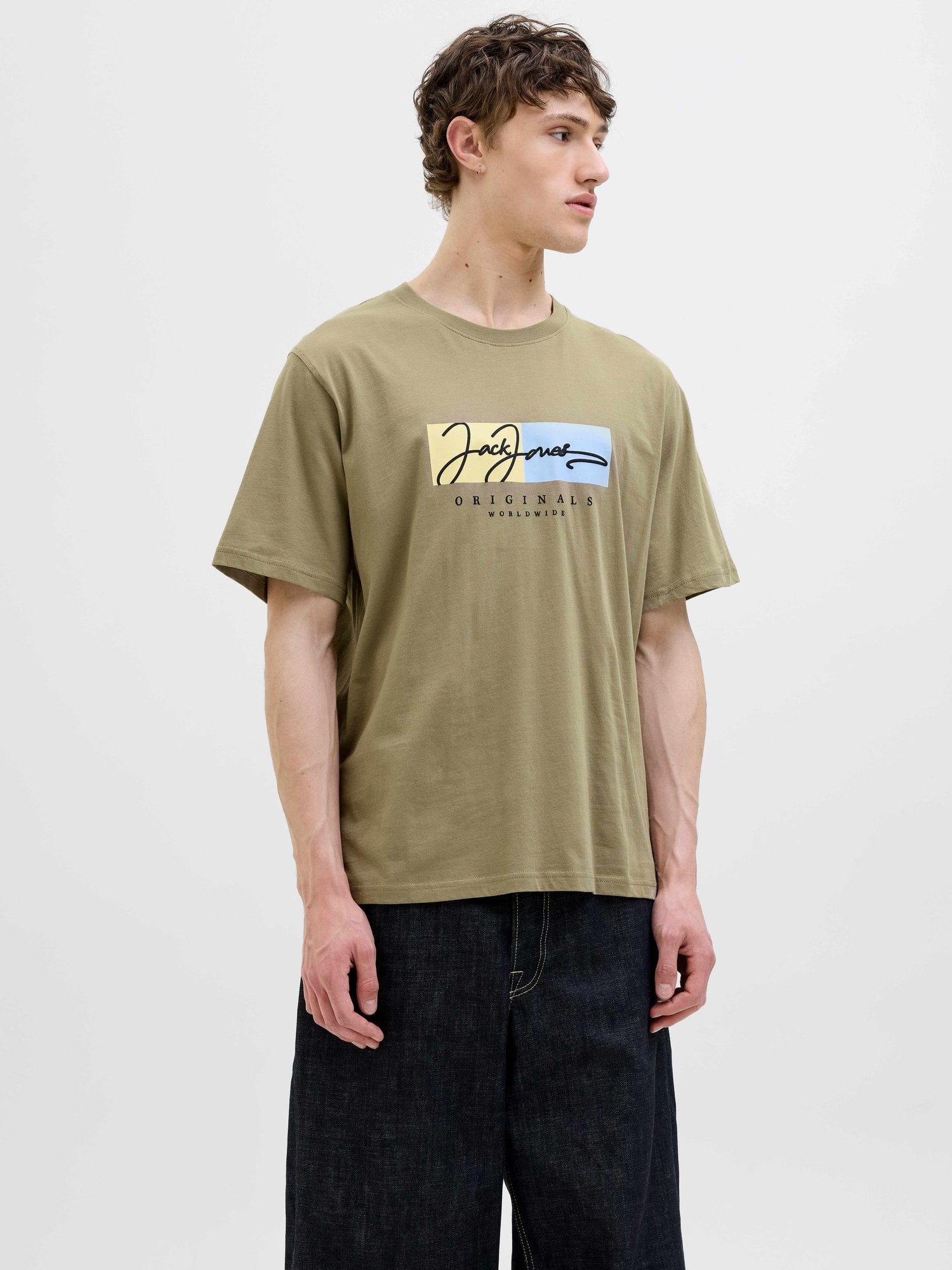 JACK & JONES Тениска JORFREDERIKSBERG BOX SCRIPT TEE SS CN LN