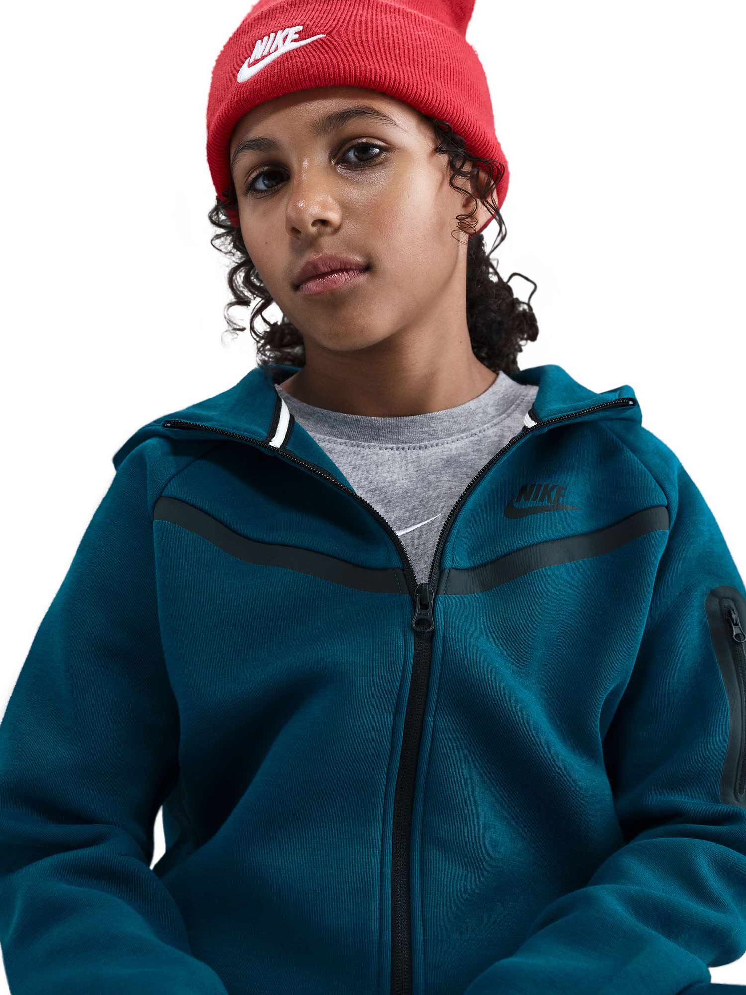 NIKE Суитшърт G NSW TCH FLC HD FZ LS - PD