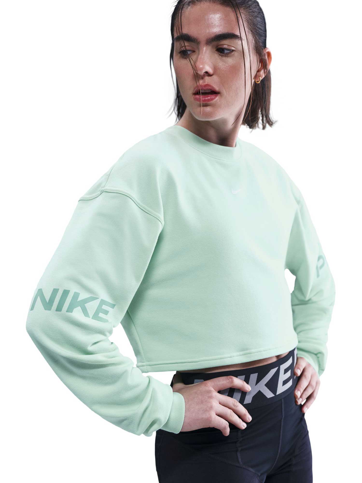 NIKE Блуза W NP DF FLC CREW TT GRX