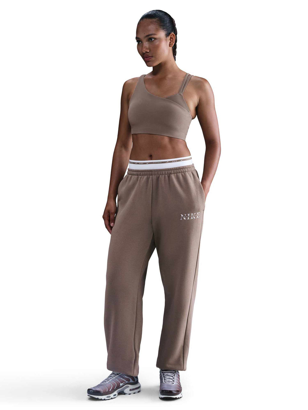 NIKE Спортно долнище W NSW PHNX FLC HR PANT GLS