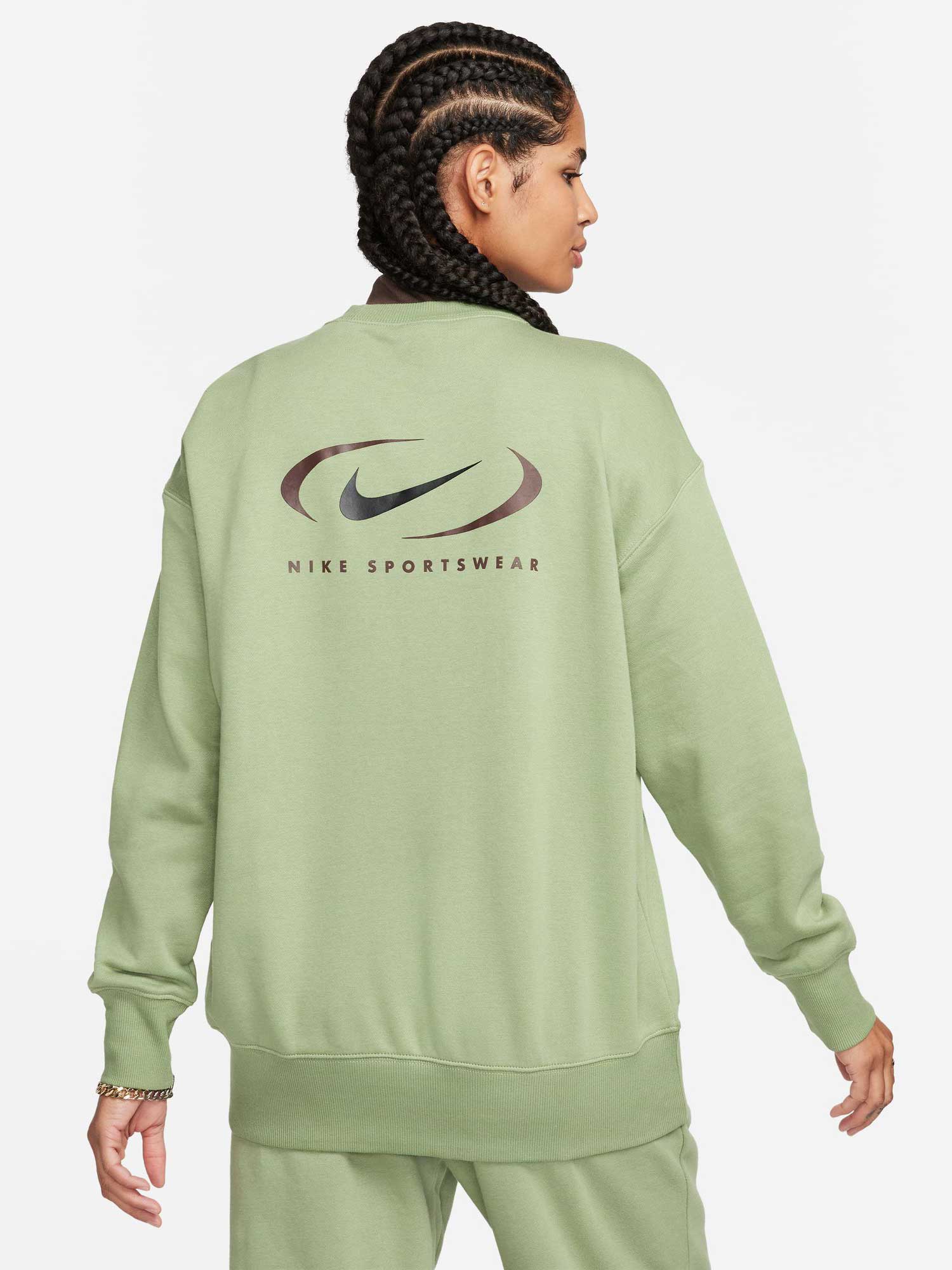 NIKE Блуза W NSW PHNX FLC OS CREW PRNT SW