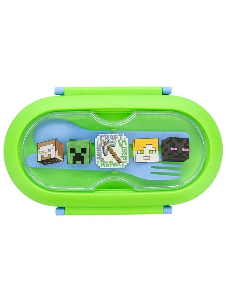 KIDS MOVIE HEROES Кутия за храна Minecraft Bento с прибори