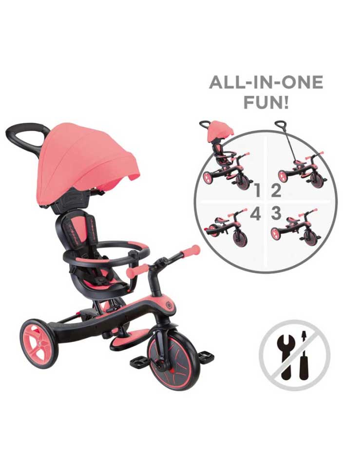 GLOBBER Триколка 4 в 1 EXPLORER TRIKE със сенник