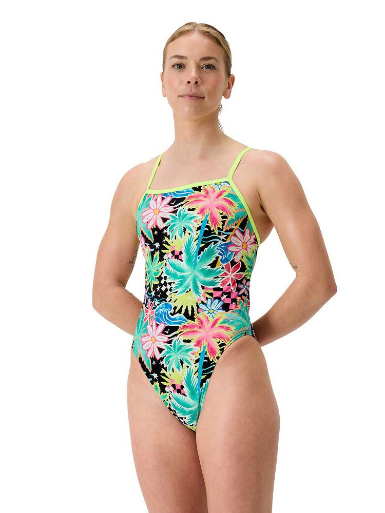 SPEEDO Цял бански FL PRINTED V-BACK