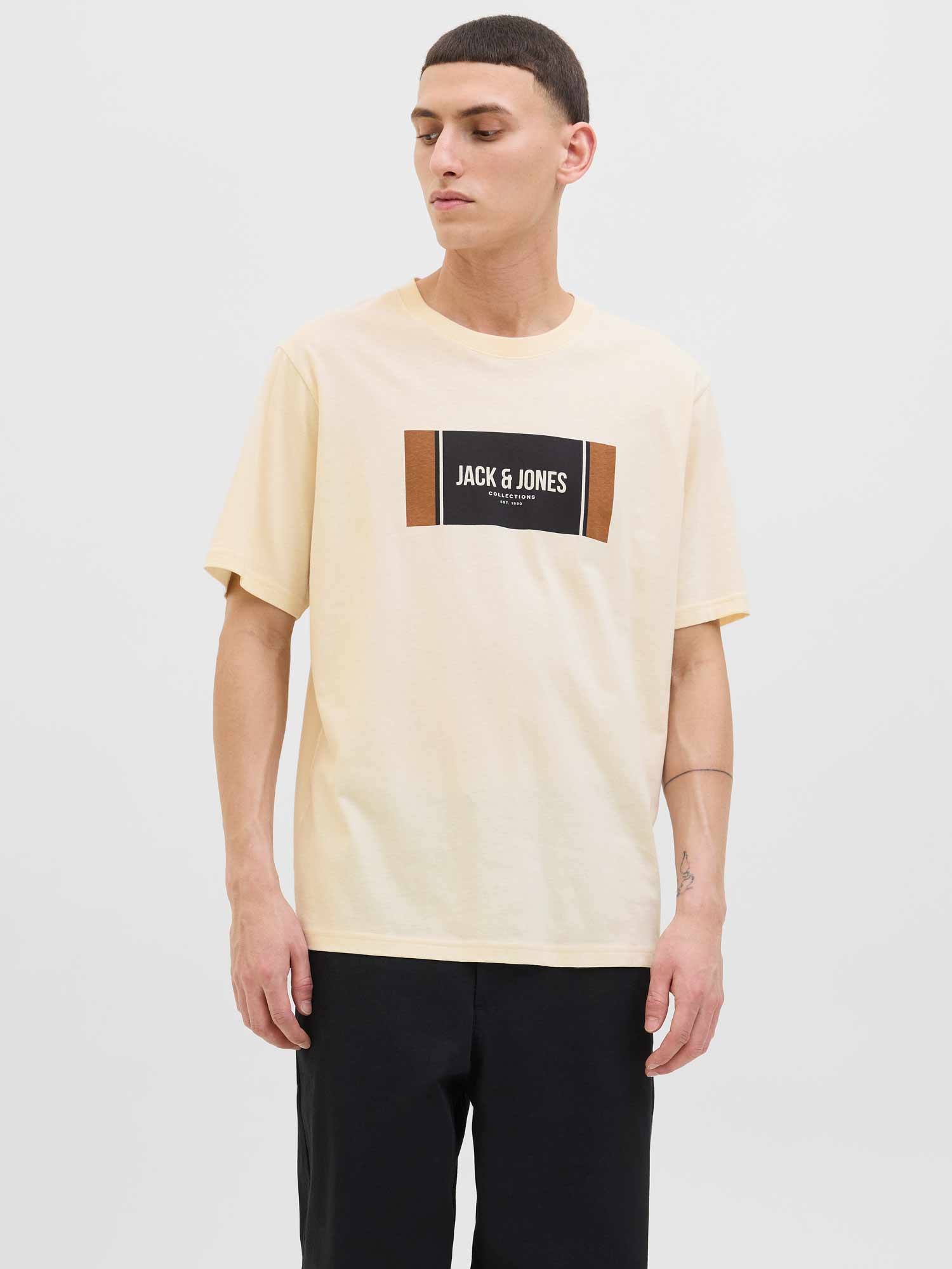 JACK & JONES Тениска JJHAYATO TEE SS CREW NECK BTS LN