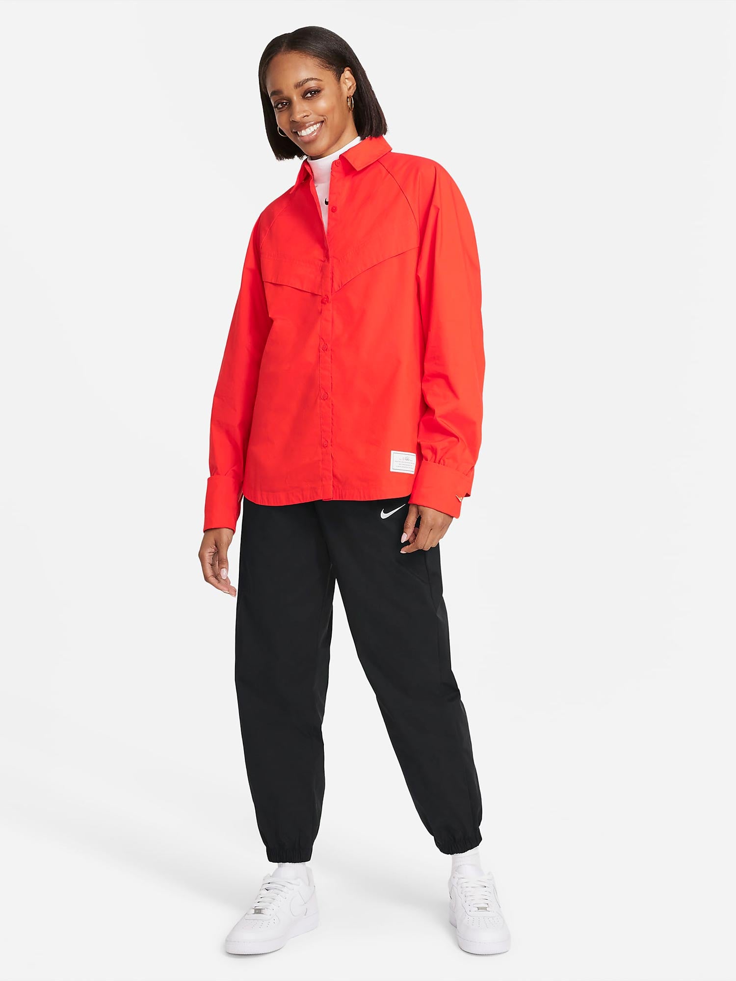 NIKE Риза W ICN CLSH WVN LS TOP